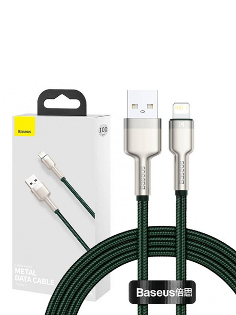 Кабель USB - Lightning BASEUS Cafule 2.4A, 1м (зеленый)