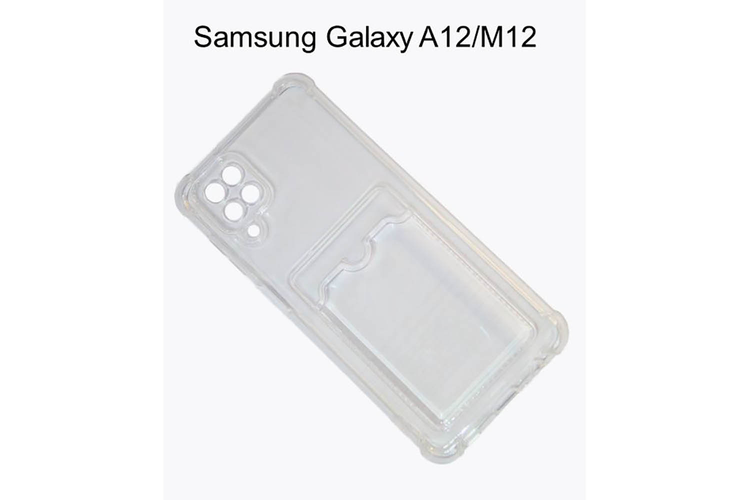 Силиконовый чехол с кармашком под карточку ANTI-SHOCK (с усиленными углами) Samsung Galaxy A12, M12