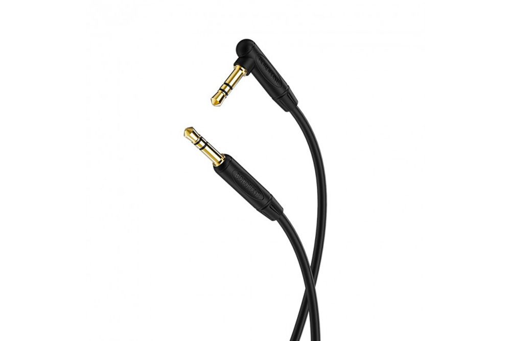 AUX кабель BOROFONE BL4  Audio cable 3.5mm, Г-образный, 1 метр (черный)