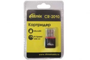 Картридер RITMIX CR-2010 USB 2.0, MicroSD (черный)