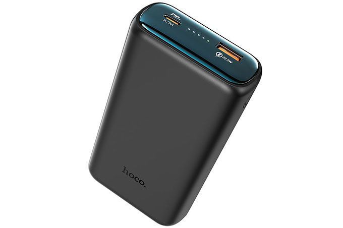 Внешний аккумулятор HOCO Q1A Kraft 1 USB Type-C QC 3.0 20000mAh, Power Bank с дисплеем (черный)
