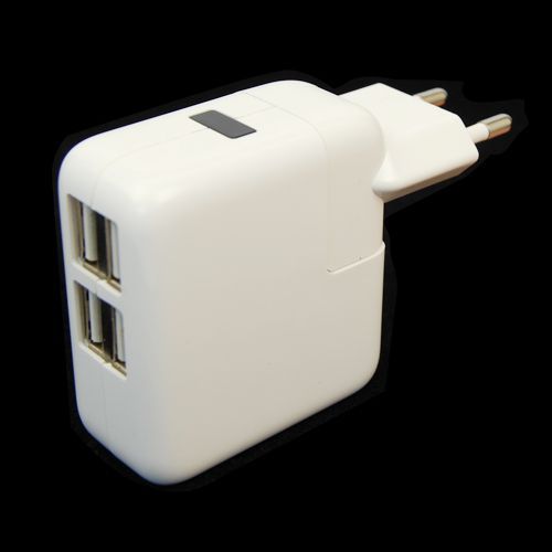 Сетевое зарядное устройство 5V 2A Apple iPad 2, Apple iPad 3 10W на 4 USB выхода (белый)
