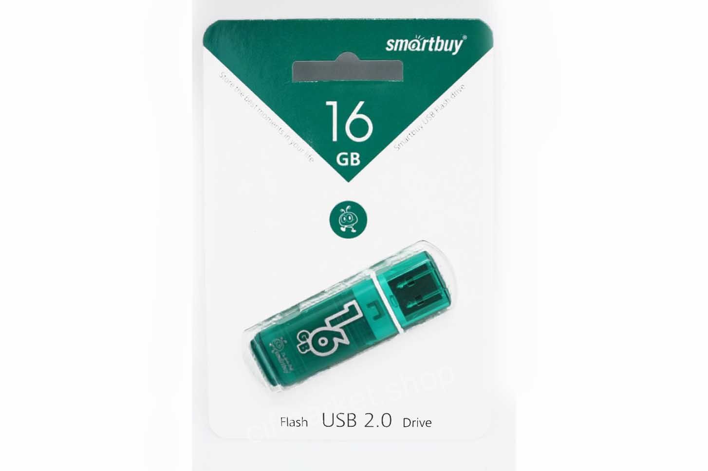 Флеш-накопитель USB 16GB SmartBuy Glossy (зеленый)