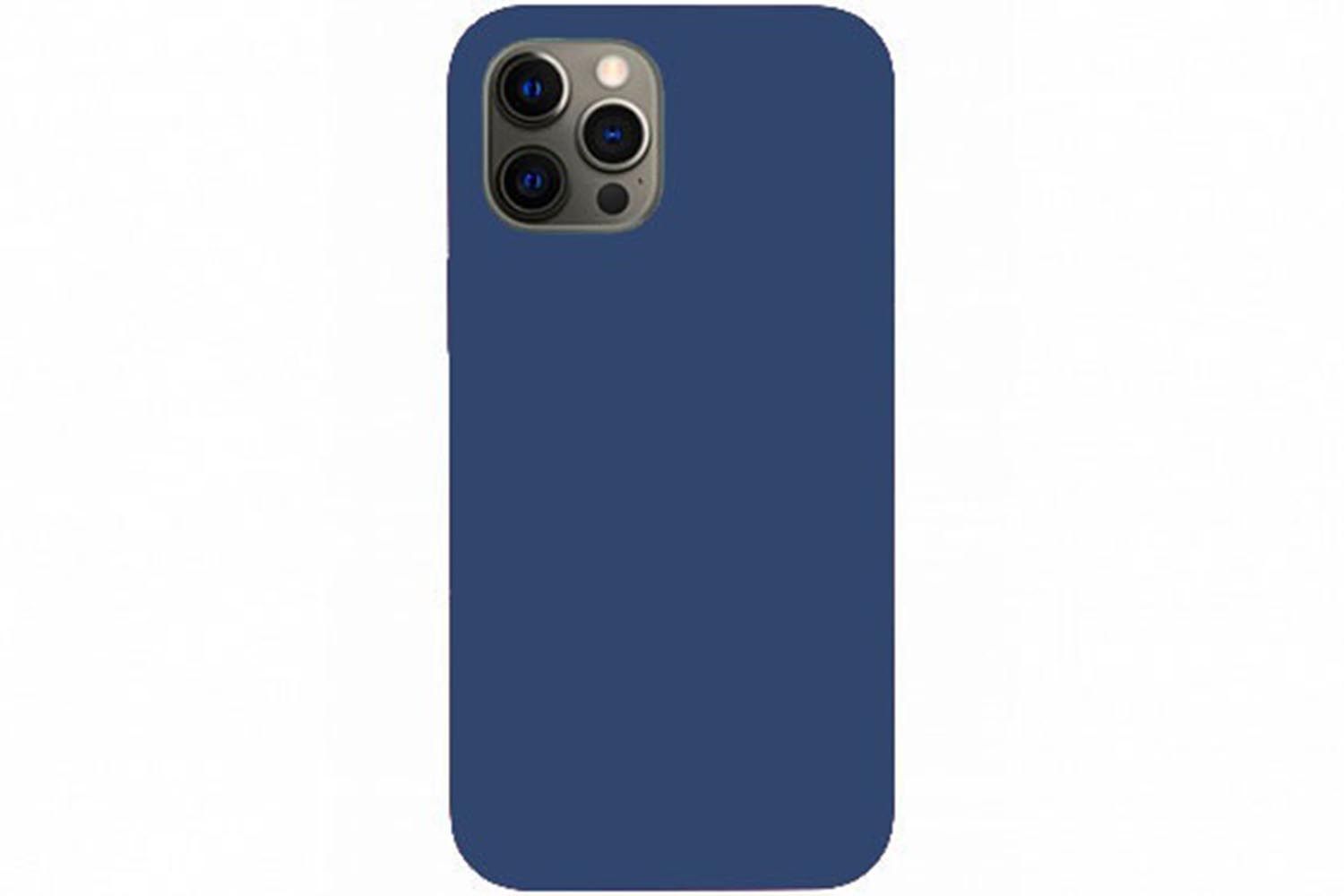 Чехол силиконовый для Apple iPhone 12, 12 Pro полное покрытие (тёмно - синий)