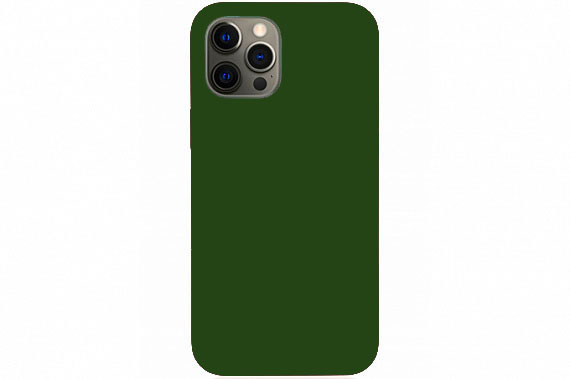 Чехол силиконовый для Apple iPhone 12, 12 Pro (тёмно - зеленый)