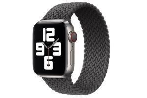 Силиконовый ремешок/монобраслет для Apple Watch плетение 42/44 мм (серый)
