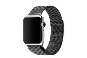 Ремешок металлический магнитный миланская петля Apple Watch 42mm, 44mm, 45mm, 49mm (черный)