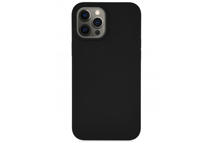 Чехол силиконовый для Apple iPhone 12, 12 Pro (черный)