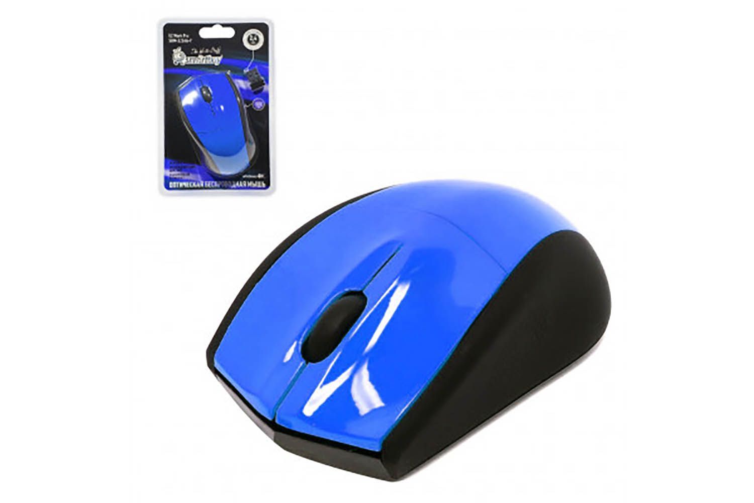 Мышь беспроводная SmartBuy 325AG, синяя. Разрешение: 1000 dpi. Кнопок: 3 + колесо прокрутки. Оптиче