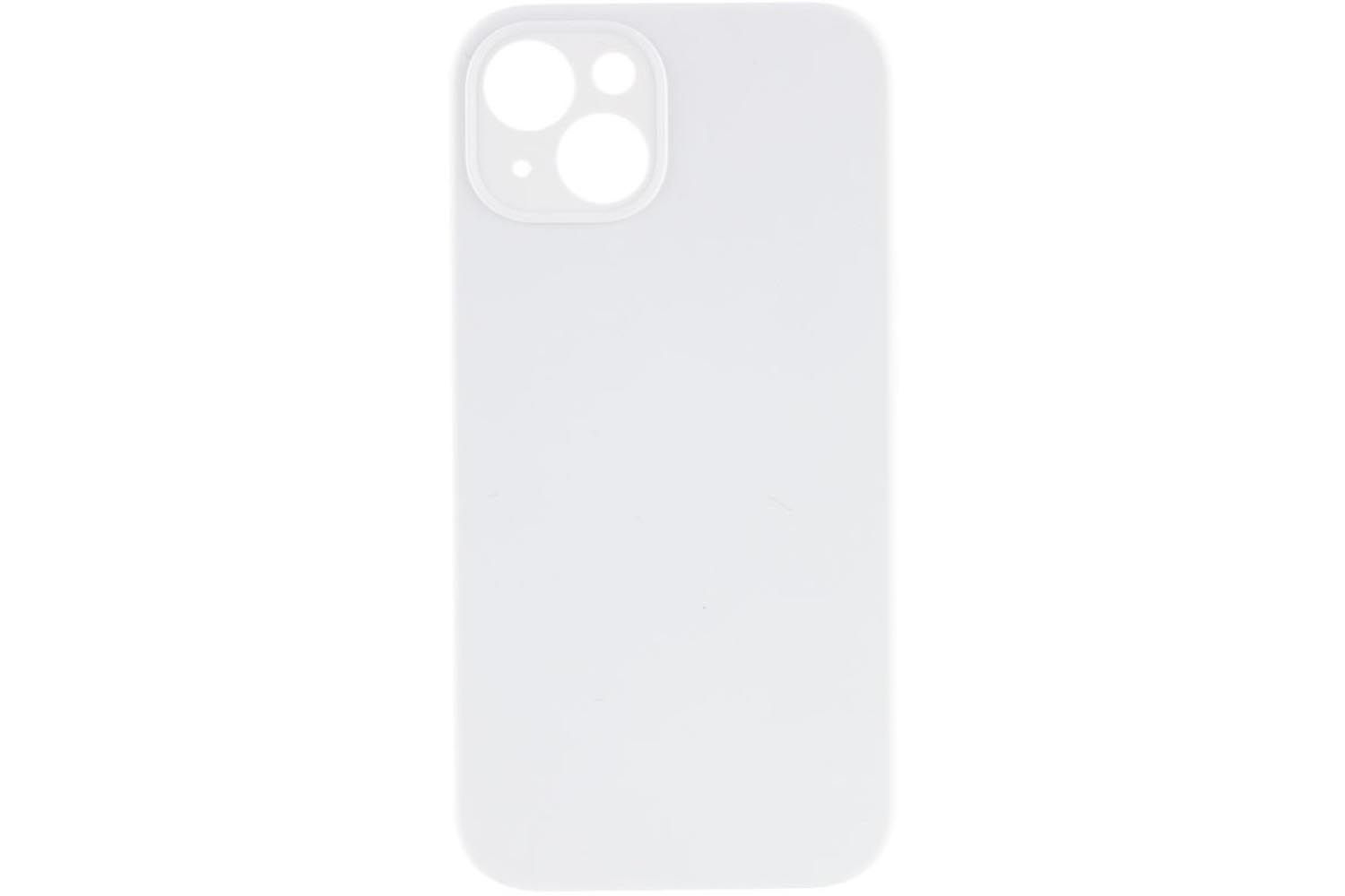 Чехол силиконовый с защитой камеры для Apple iPhone 14 (белый)
