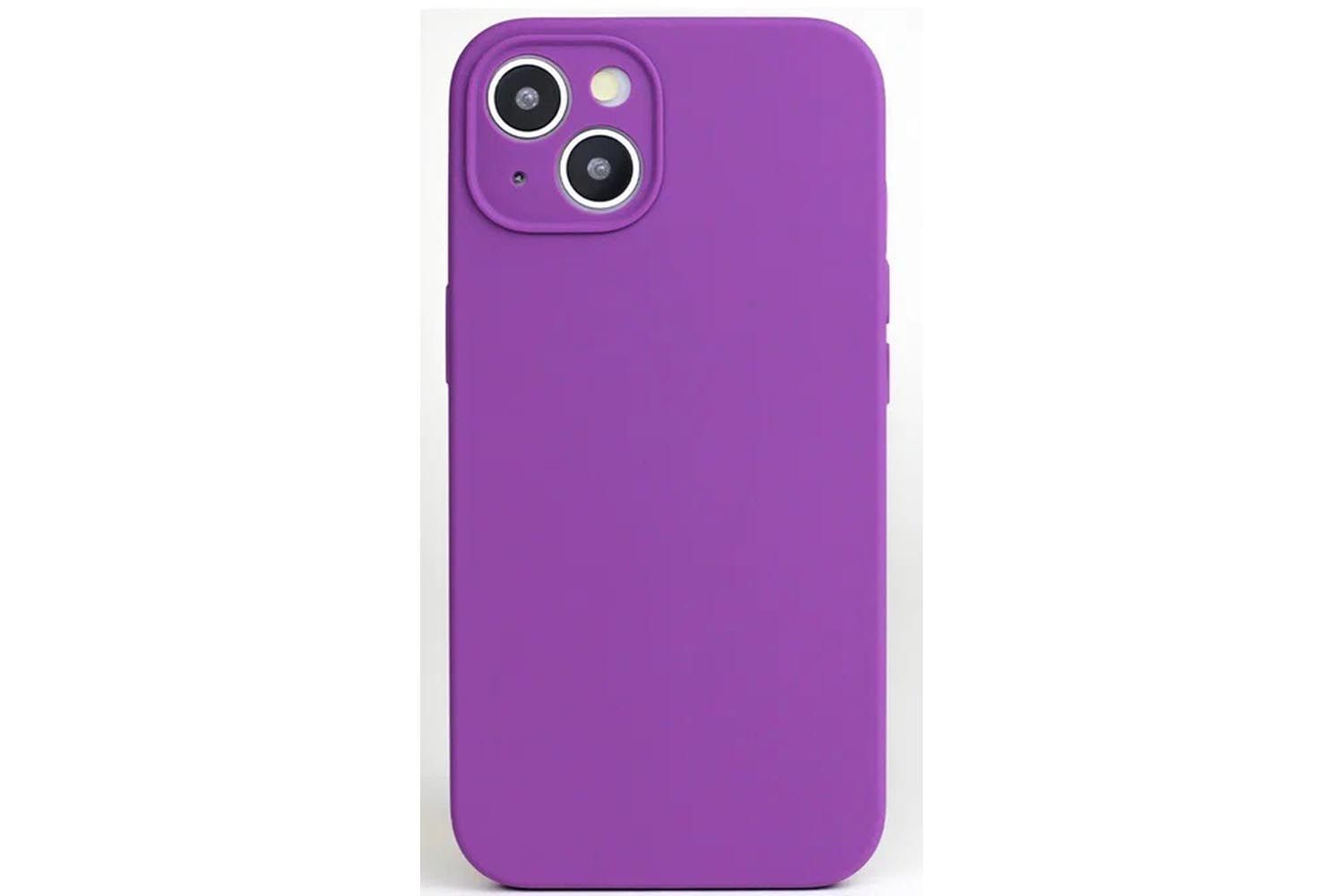 Чехол силиконовый с защитой камеры для Apple iPhone 14 (фиолетовый)
