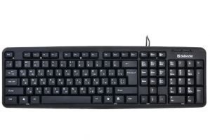 Клавиатура DEFENDER Element HB-520, PS/2, чёрная. Классическая раскладка. Угол наклона клавиатуры ре