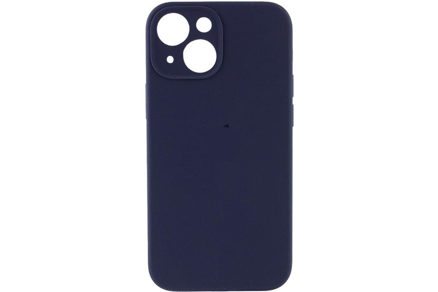 Чехол силиконовый с защитой камеры для Apple iPhone 14 (темно - синий)