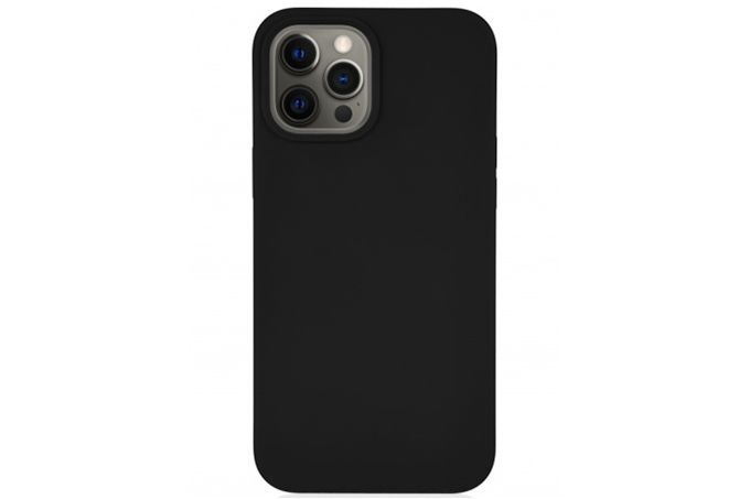 Чехол силиконовый для Apple iPhone 12, 12 Pro полное покрытие (черный)