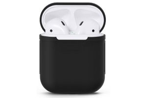 Чехол силиконовый для Airpods 2 (черный)