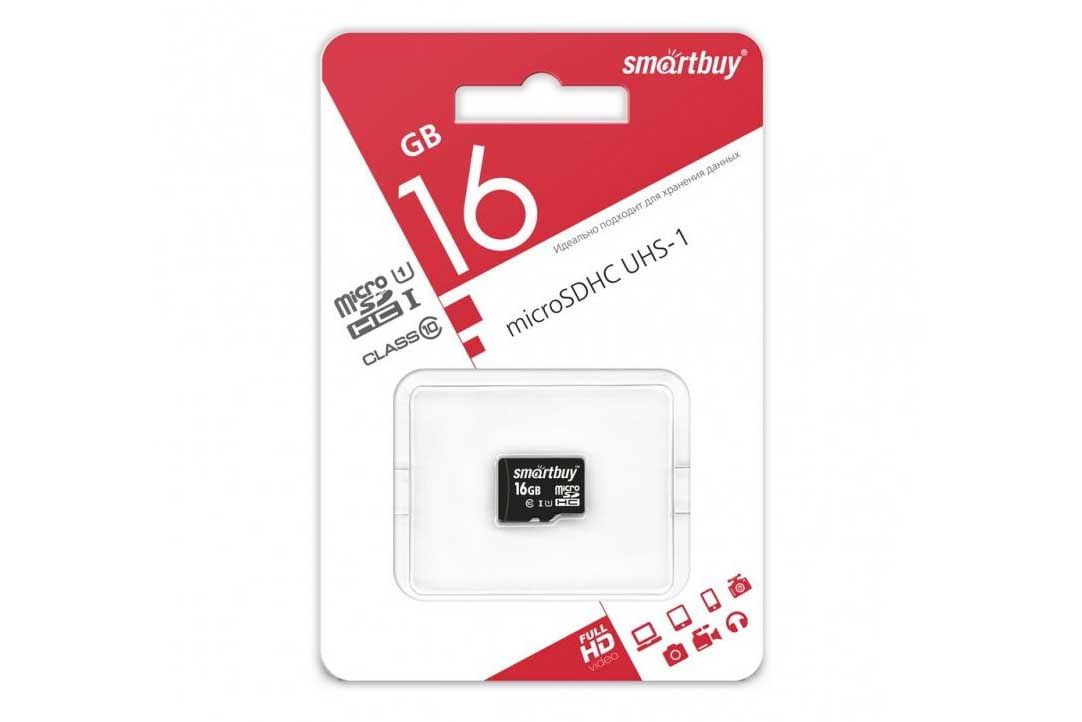 Карта памяти MicroSD 16GB SmartBuy Class 10 без адаптера