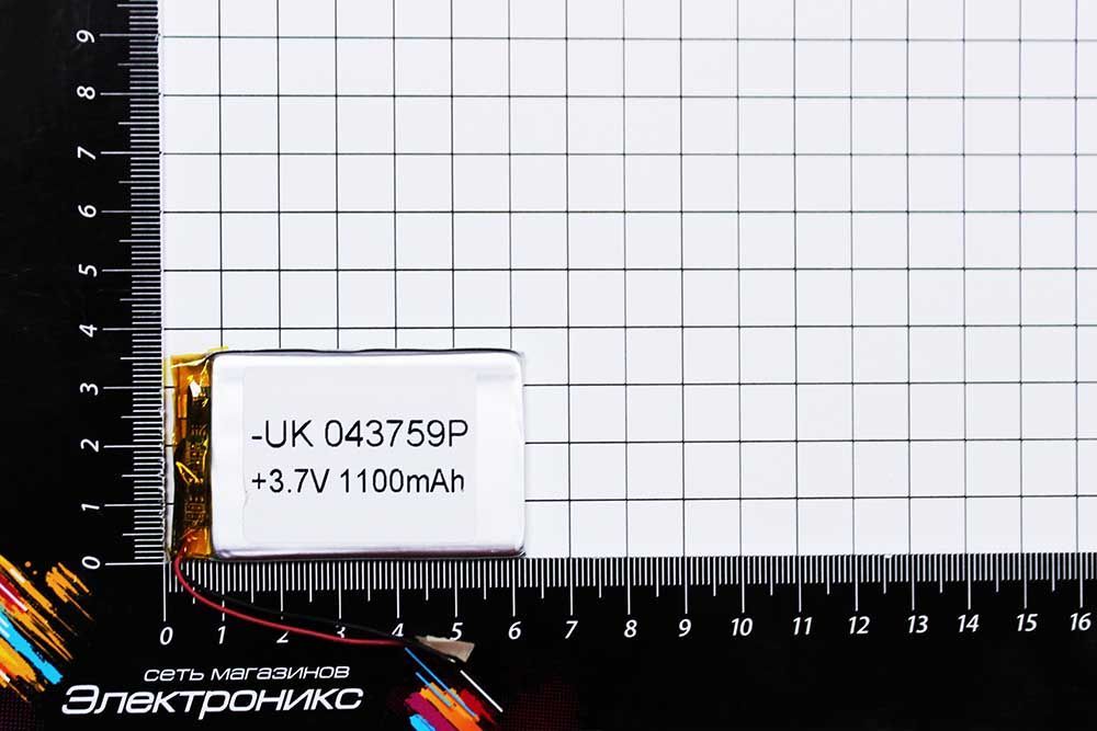 Литий-полимерный аккумулятор BW 403759P (52X40X4mm) 3.7V 1100mAh
