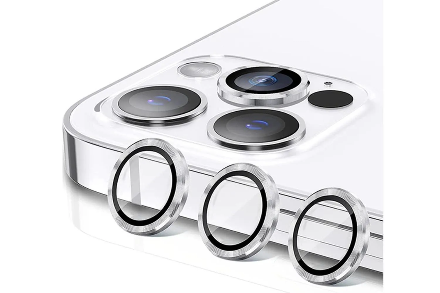 Защитные линзы для камеры Apple iPhone 12 Pro (серебро)