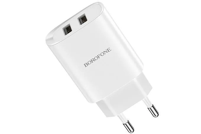 Сетевое зарядное устройство BOROFONE BN2, 2 USB, 2100mA (белый)