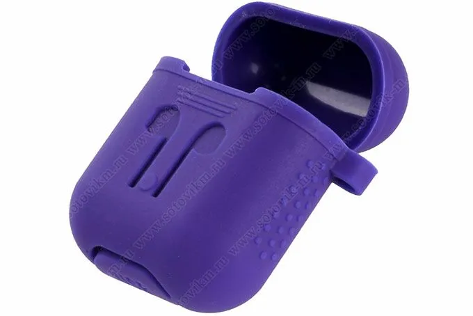 Чехол силиконовый для Airpods с рисунком (фиолетовый)