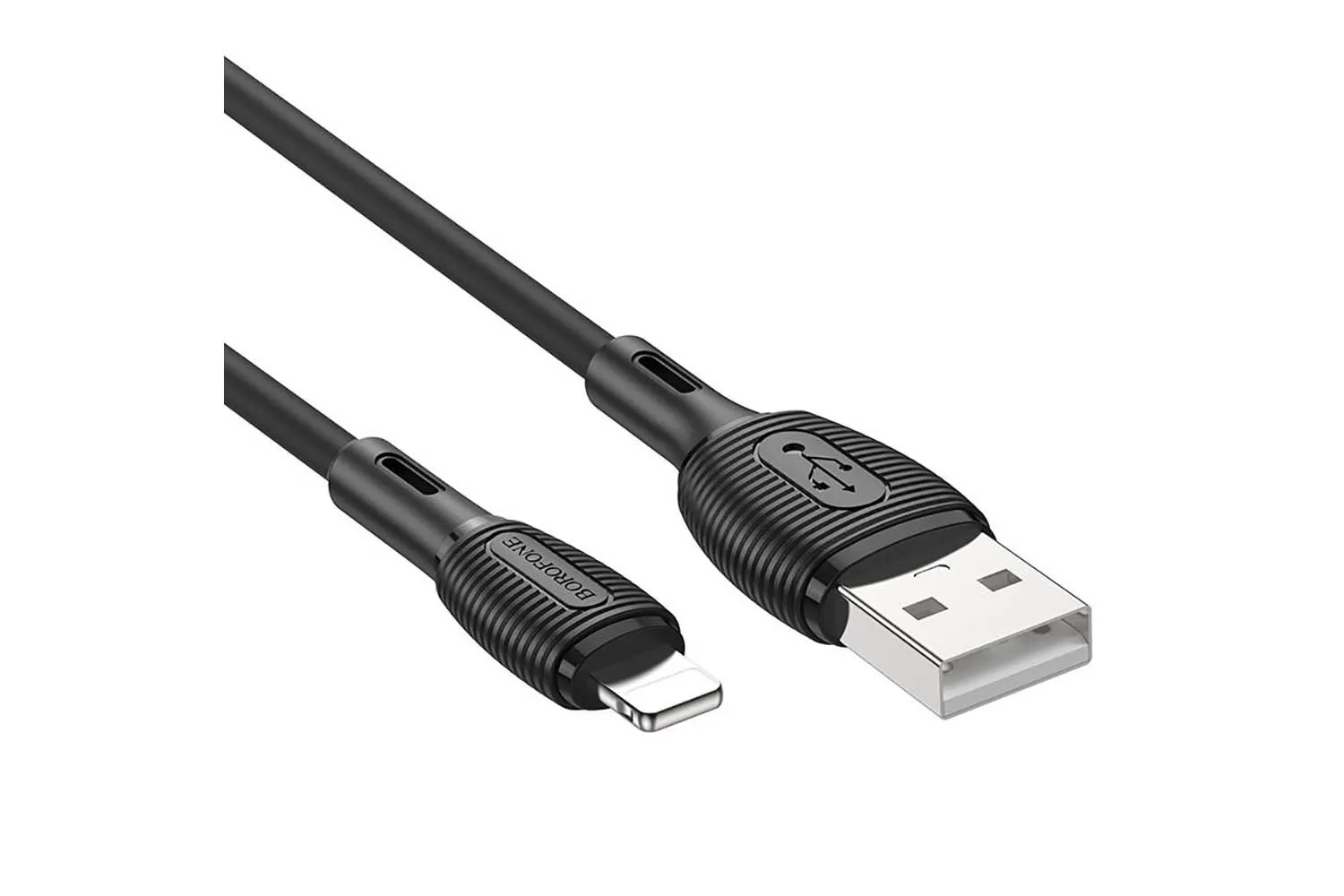 Кабель USB - Lightning BOROFONE BX86 Advanage силиконовый 2.4A, 1 м (черный)