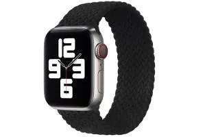 Силиконовый ремешок/монобраслет для Apple Watch плетение 42/44 мм (черный)