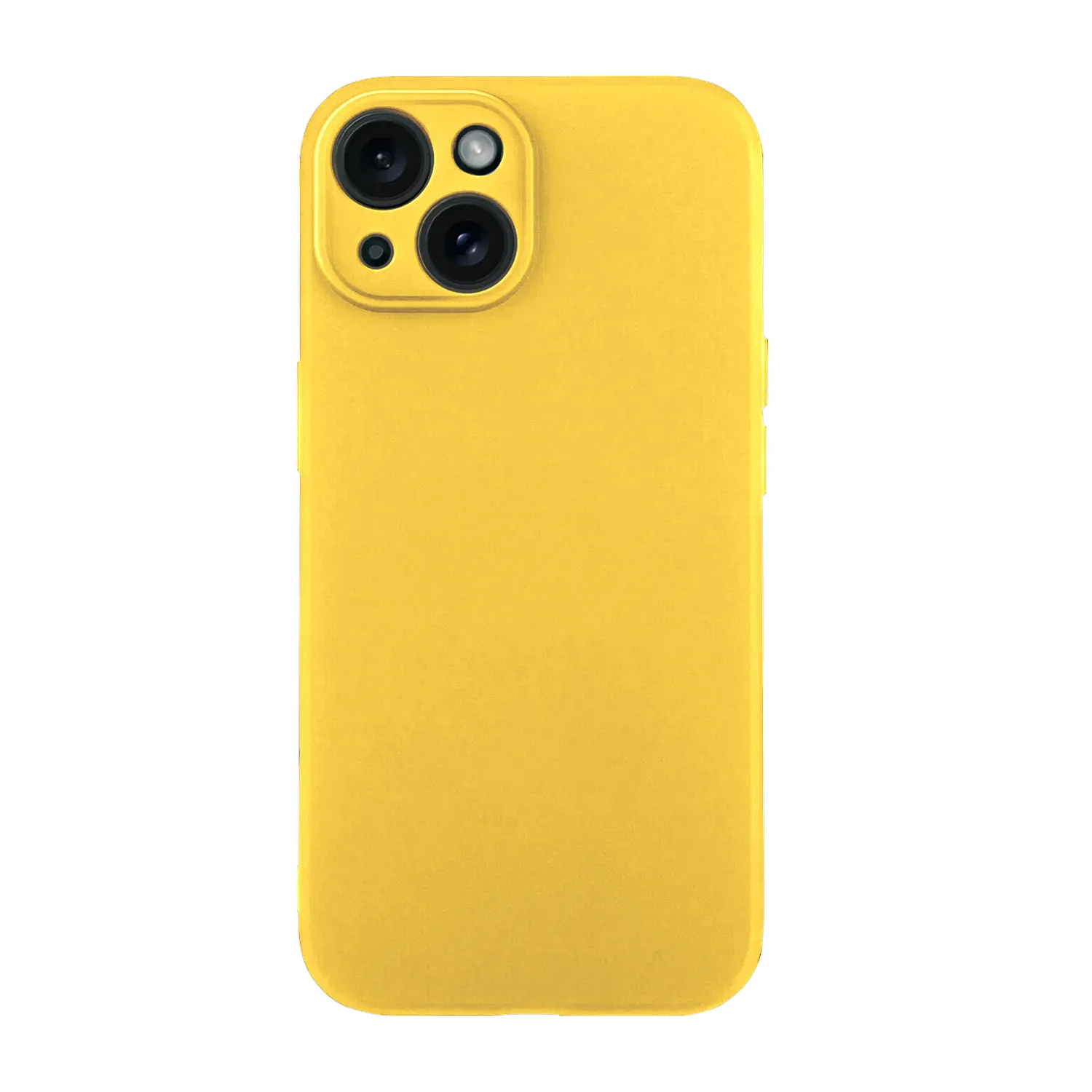 Чехол силиконовый с защитой камеры для Apple iPhone 15 (жёлтый)