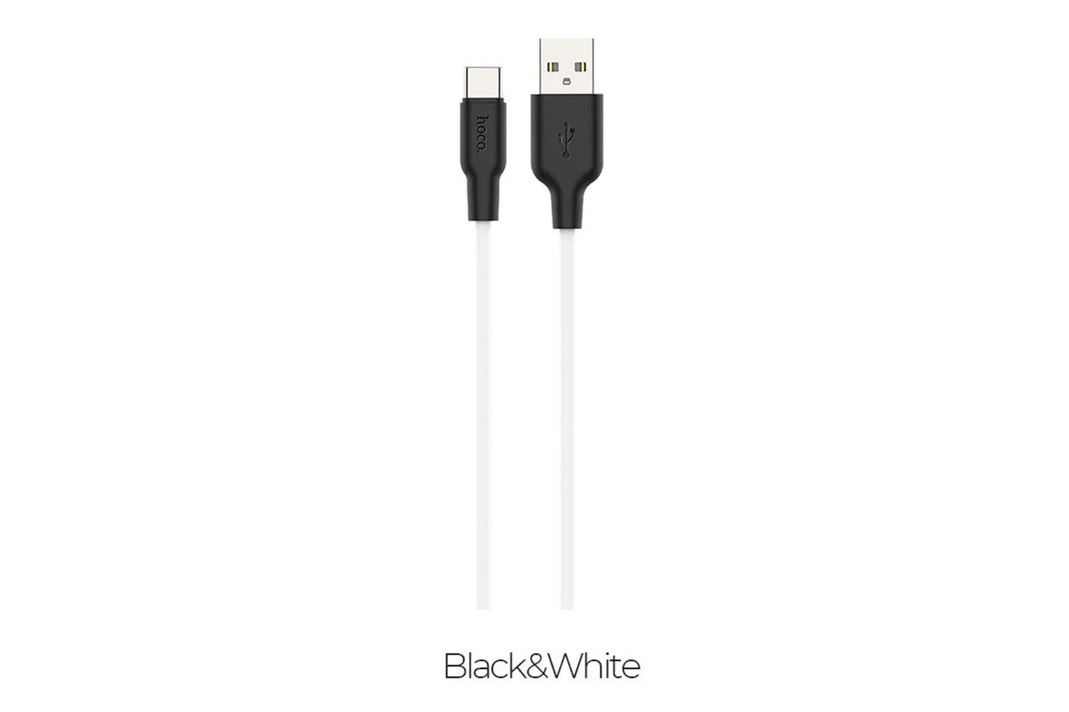 Кабель USB - Type-C HOCO X21 Plus Silicone, 1м (черный-белый)