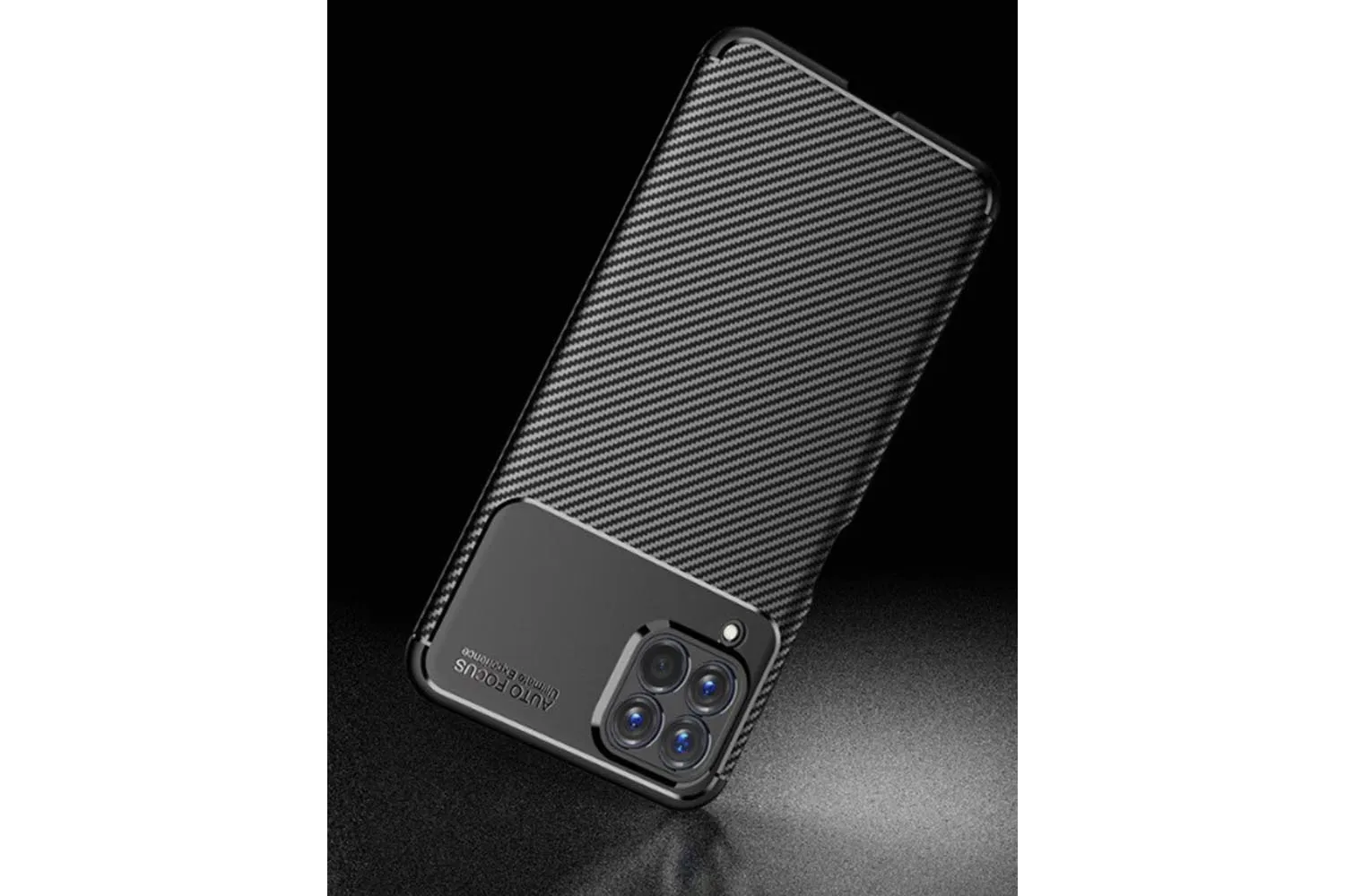 Силиконовый чехол кейс карбон Samsung Galaxy A22s (черный)