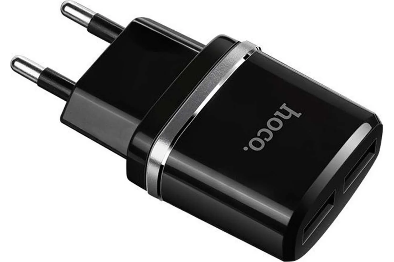 Сетевое зарядное устройство HOCO C2, 2400mA, 2USB с кабелем USB-Lightning (черный)