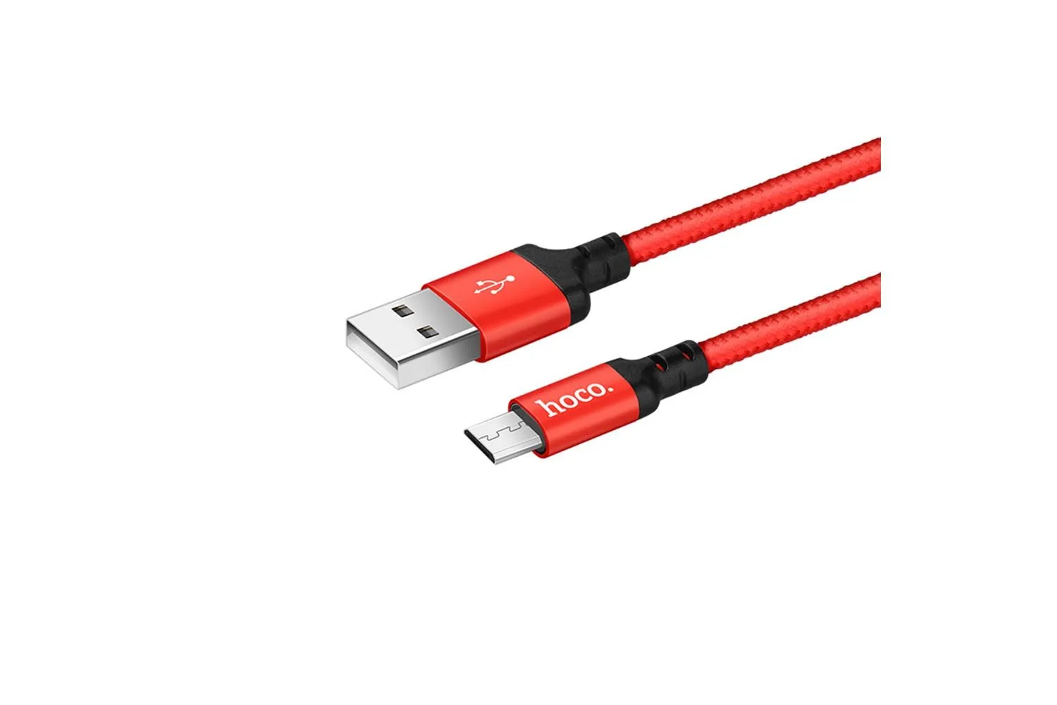 Кабель USB - MicroUSB HOCO X14 Times, 1 метр (красный-черный)