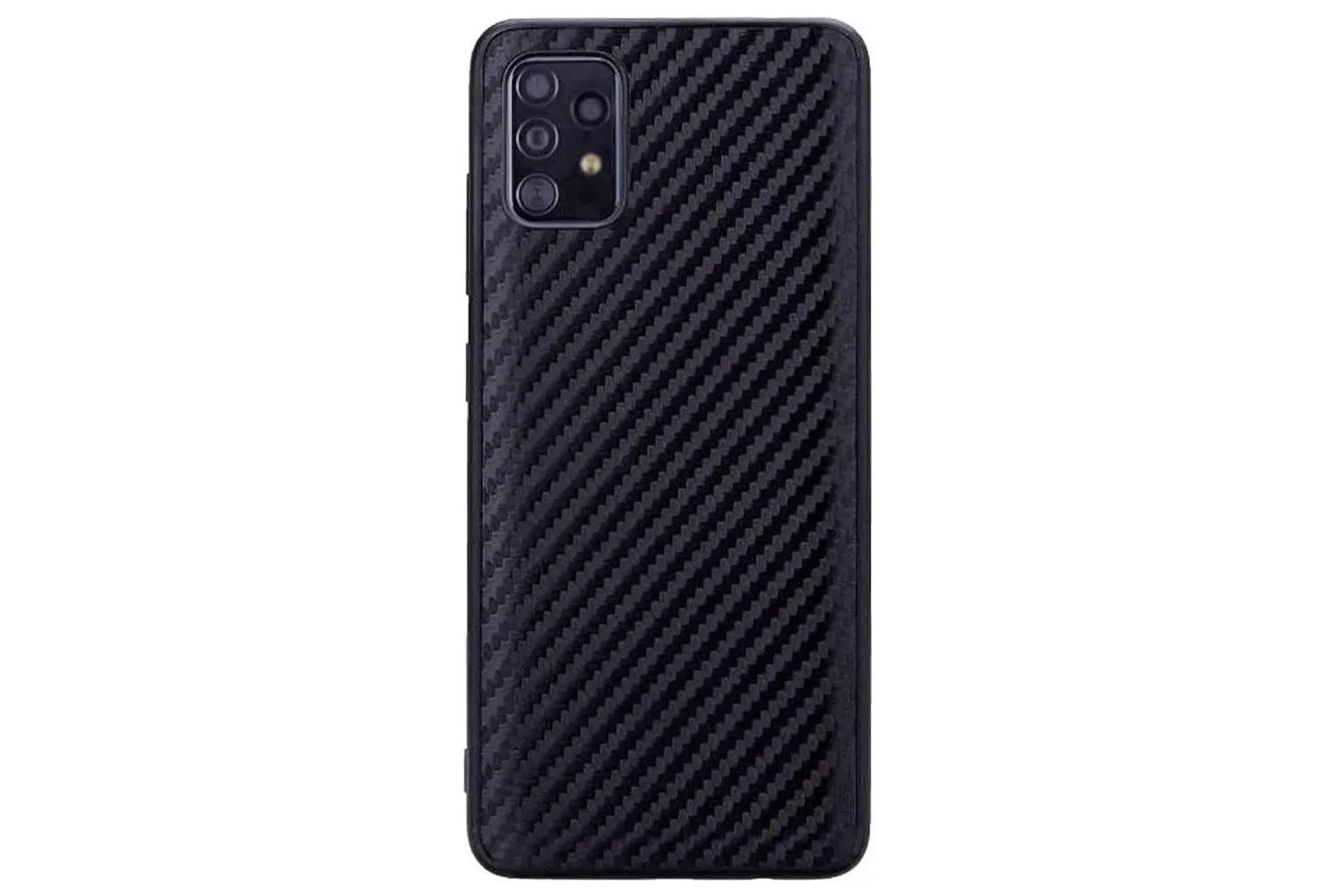 Силиконовый чехол кейс карбон Samsung Galaxy A52 (черный)