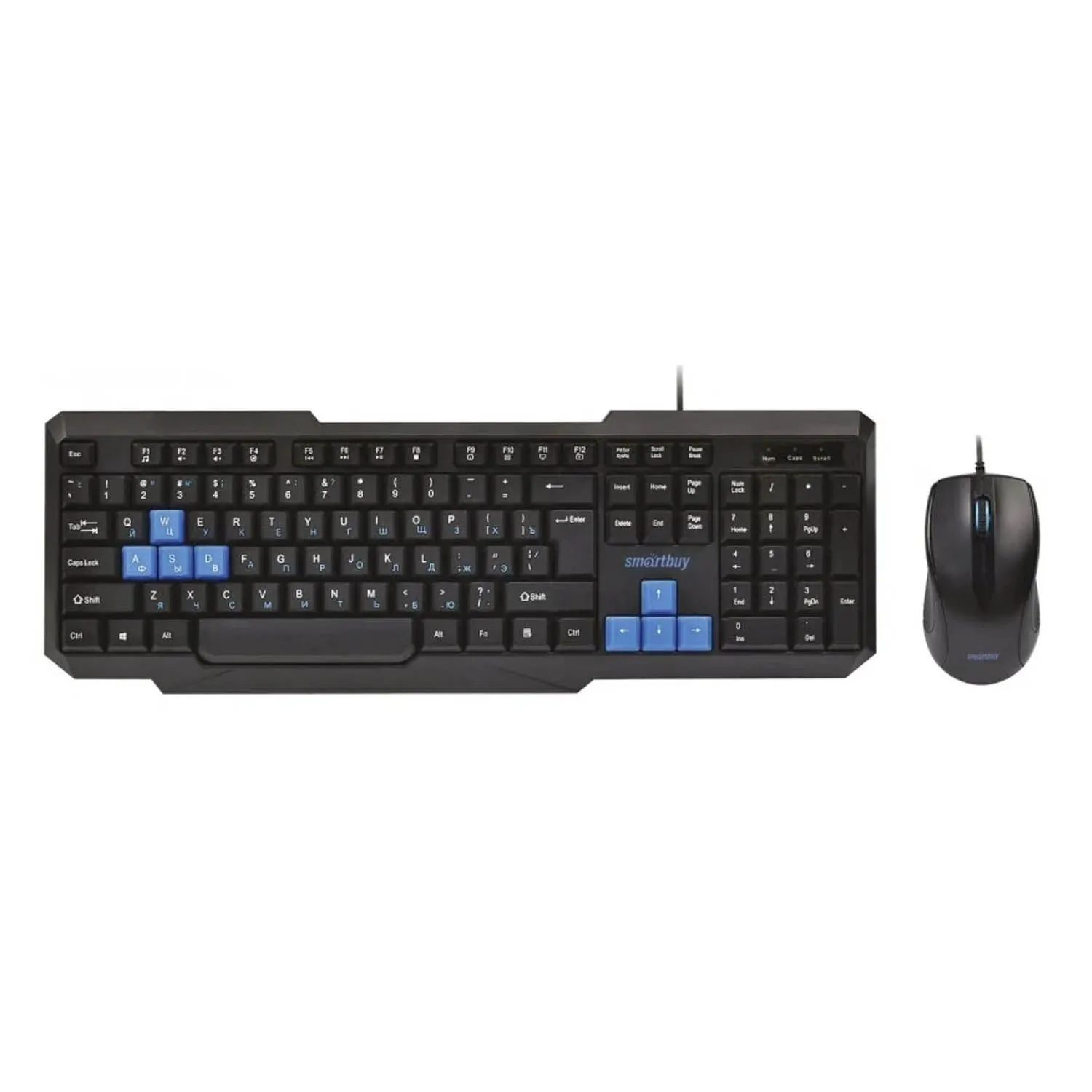 Комплект клавиатура+мышь SMARTBUY ONE SBC-230346-KB проводной (черно-синий)