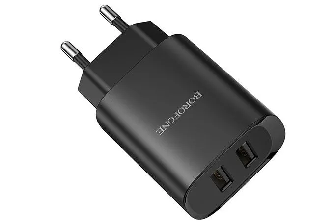 Сетевое зарядное устройство Borofone BN2, 2 USB, 2100mA (чёрный)