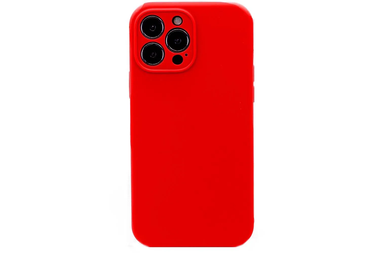Чехол силиконовый с защитой камеры для Apple iPhone 13 Pro Max (красный)