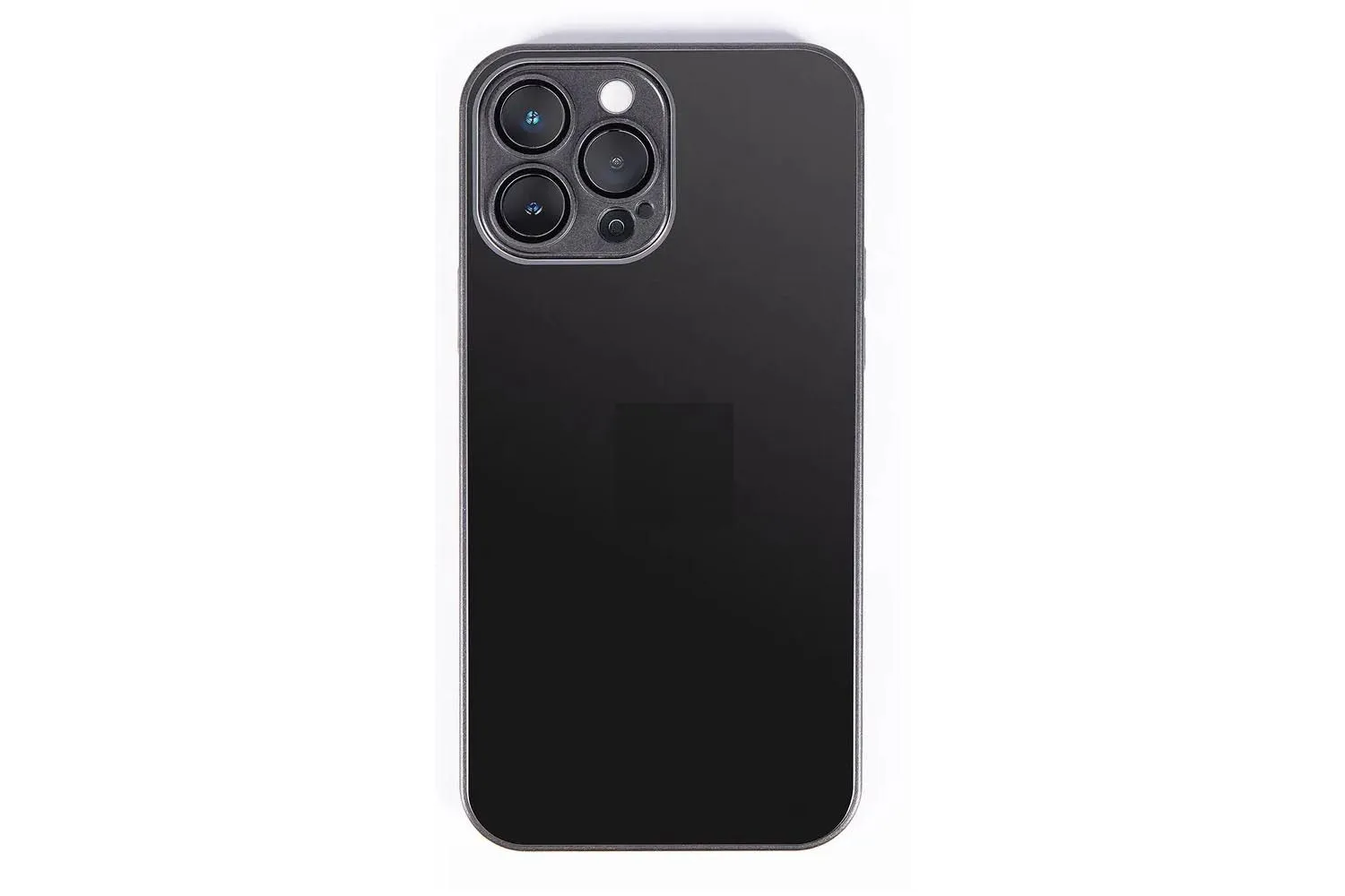 Чехол стеклянный с защитой под камеру для Apple IPhone 13 Pro Max Silicone+Glass CASE (черный)