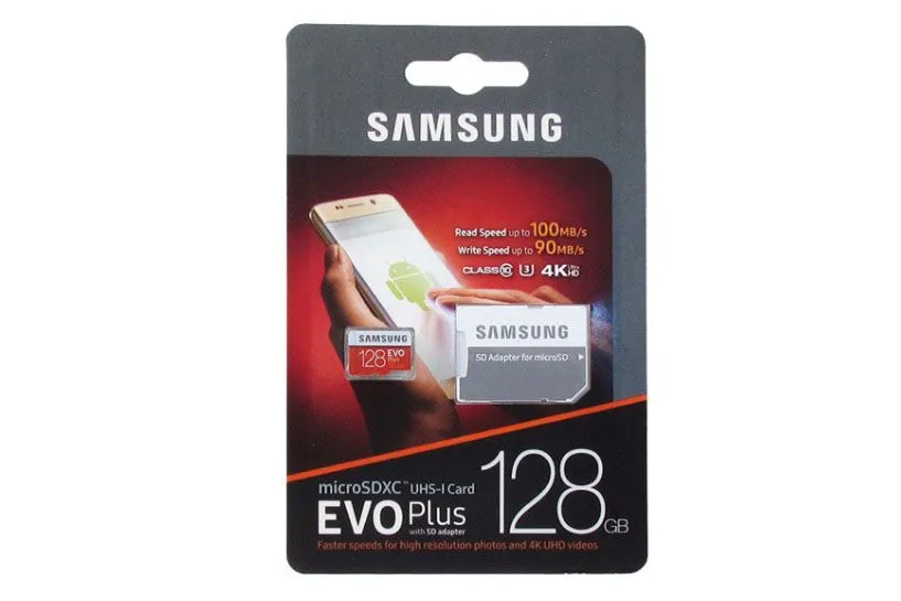 Карта памяти MicroSD 128GB Samsung Class 10 Evo Plus U3 (R/W 100/60 MB/s) с адаптером