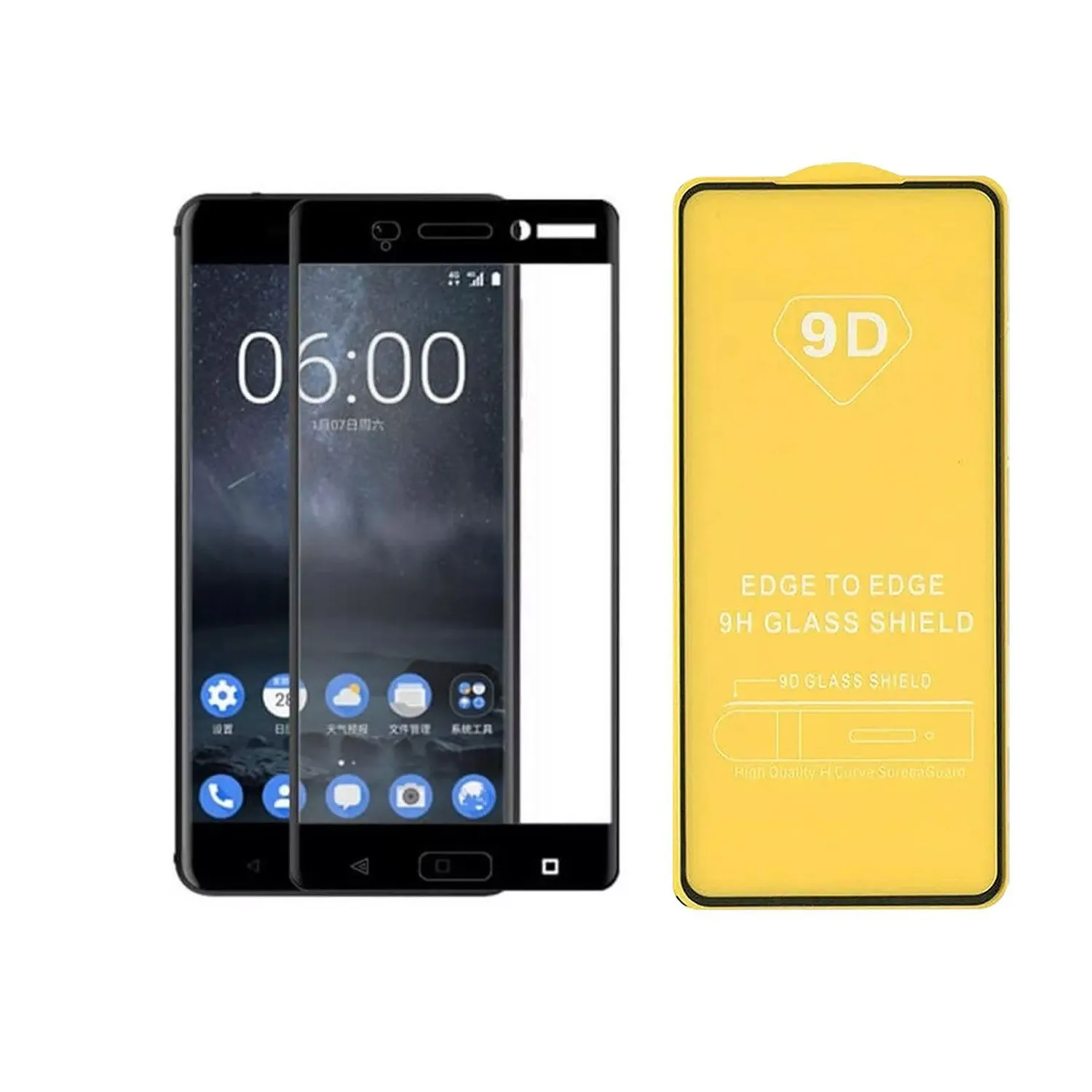 Противоударное стекло LEIWEI для дисплея Nokia 3 9D тех.упаковка (черный)