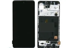 Дисплей Samsung Galaxy A51 SM-A515F в сборе с сенсором в рамке, большая матрица (черный) OLED