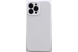 Чехол силиконовый с защитой камеры для Apple iPhone 13 Pro Max (белый)