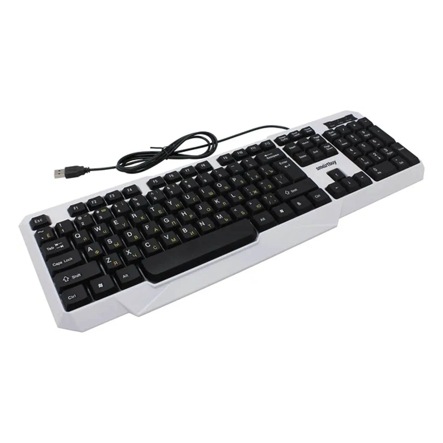 Клавиатура SmartBuy ONE 333, проводная, с подстветкой (черно-белая)