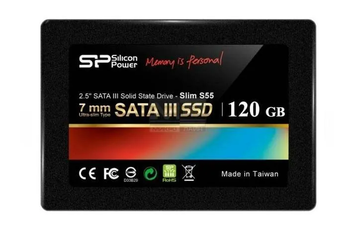 Твердотельный накопитель SSD Silicon Power 120GB S55, SATA-III, R/W - 550/500 MB/s, 2.5"