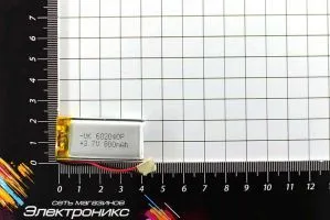 Литий-полимерный аккумулятор 602040P (20X40X6mm) 3.7V 800mAh