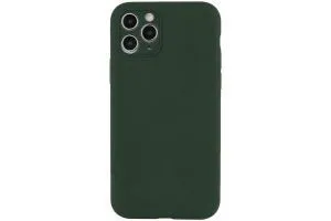 Чехол силиконовый с защитой камеры для Apple iPhone 12 Pro (темно - зеленый)