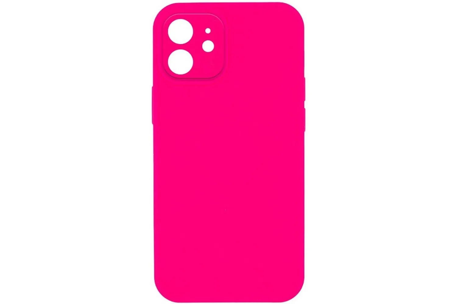 Чехол силиконовый с защитой камеры для Apple iPhone 11 (ярко - розовый)