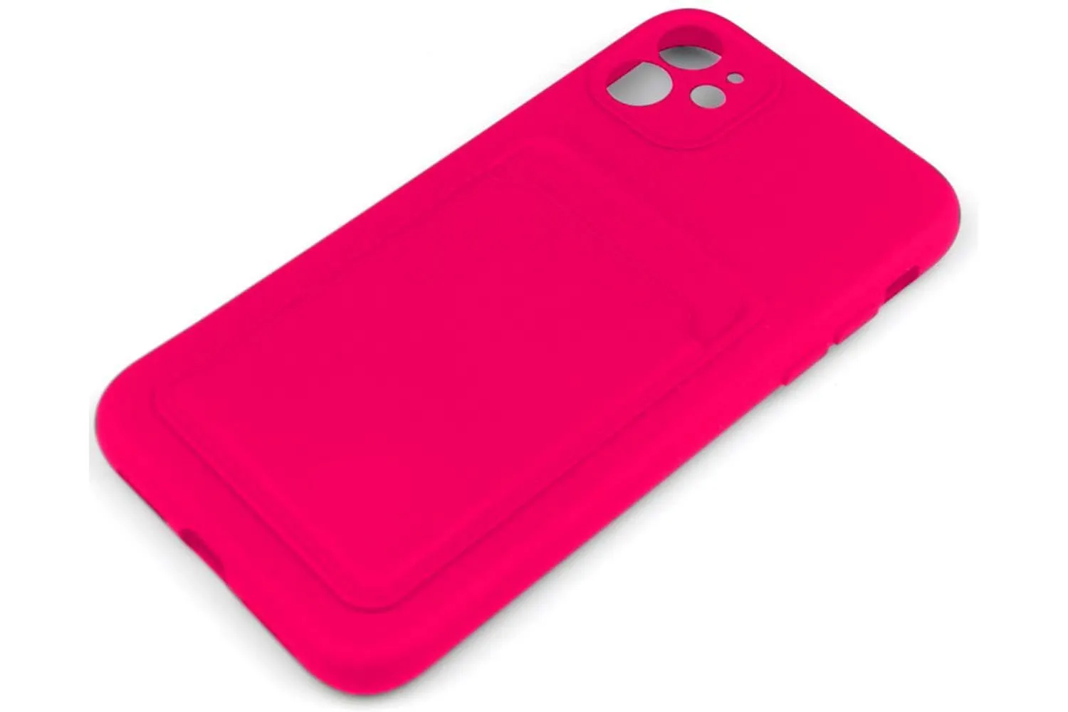 Силиконовый чехол кейс с кармашком под карточку Apple iPhone 11 (розовый)