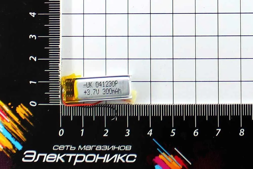 Литий-полимерный аккумулятор 041230P (12X30X4mm) 3.7V 300mAh