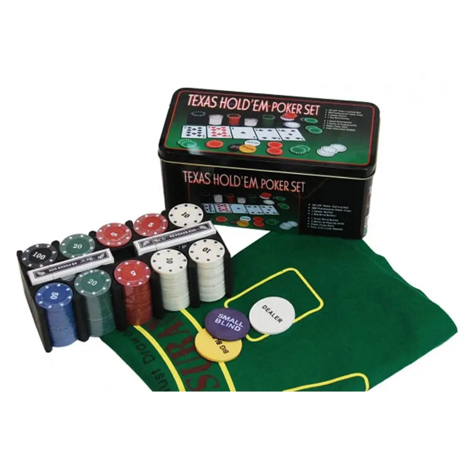 Набор для покера Texas Holdem Light, 200 фишек