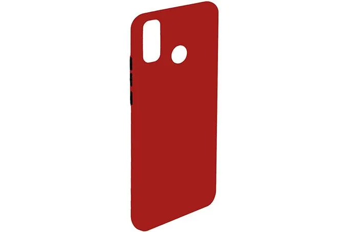 Чехол силиконовый без бренда для Samsung Galaxy M11, Button (красный)