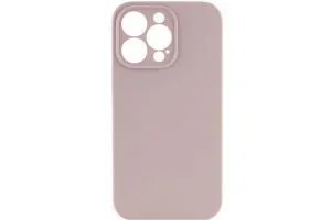 Чехол силиконовый с защитой камеры для Apple iPhone 14 Pro (серый песок)